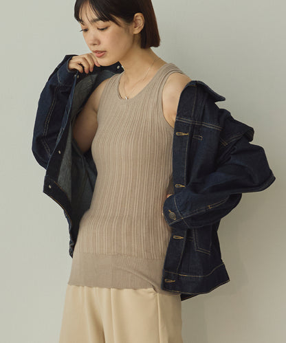 ふんわりコットンランダムリブタンクトップ[1325-5101]