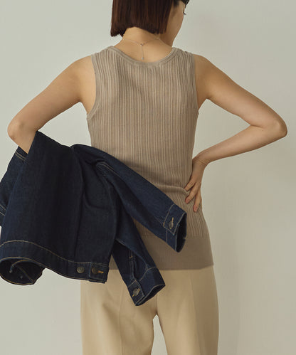 ふんわりコットンランダムリブタンクトップ[1325-5101]