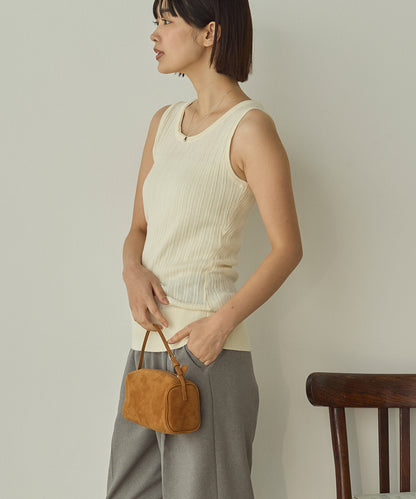 ふんわりコットンランダムリブタンクトップ[1325-5101]