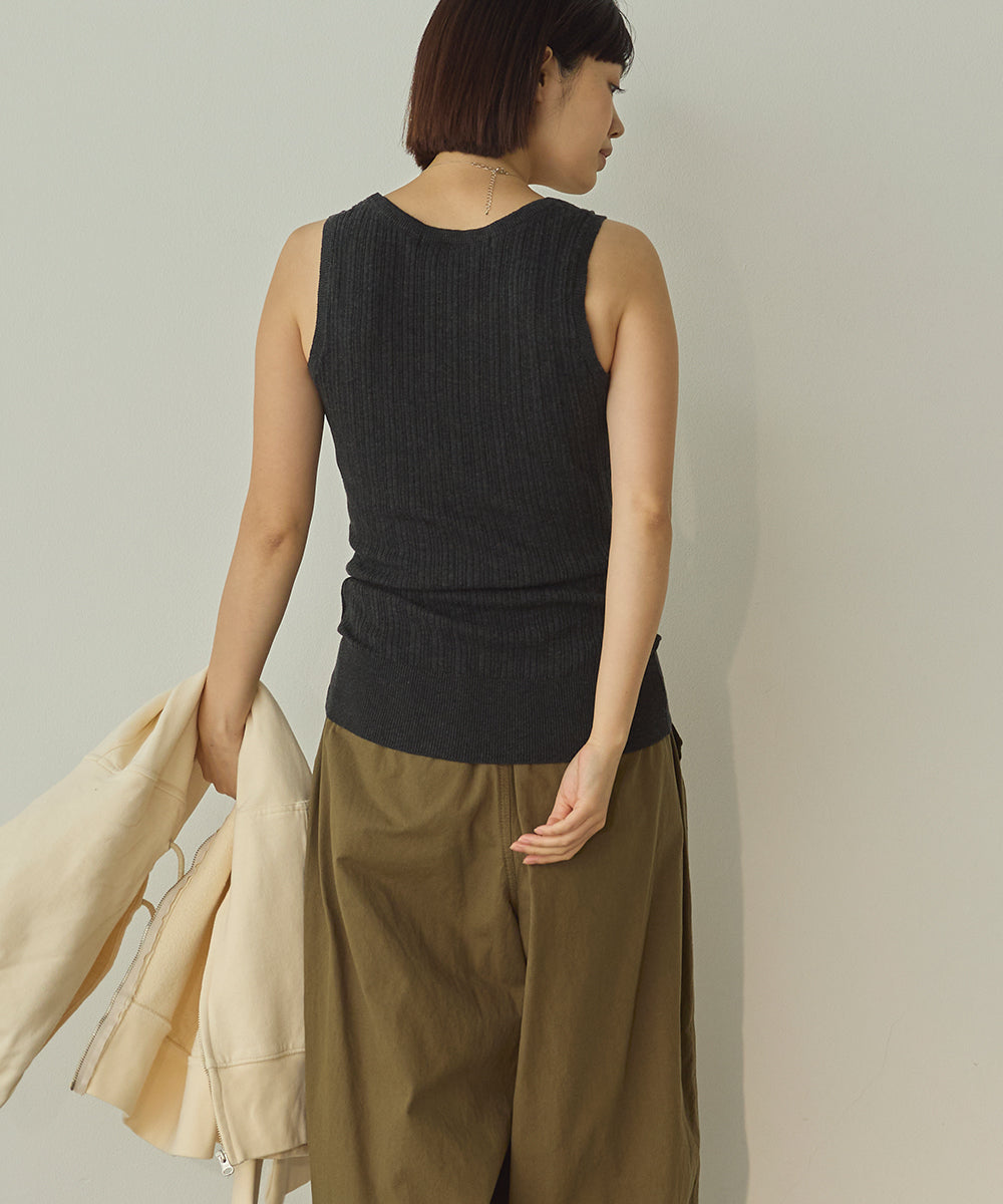 ふんわりコットンランダムリブタンクトップ[1325-5101]