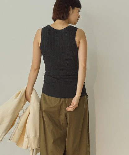 ふんわりコットンランダムリブタンクトップ[1325-5101]