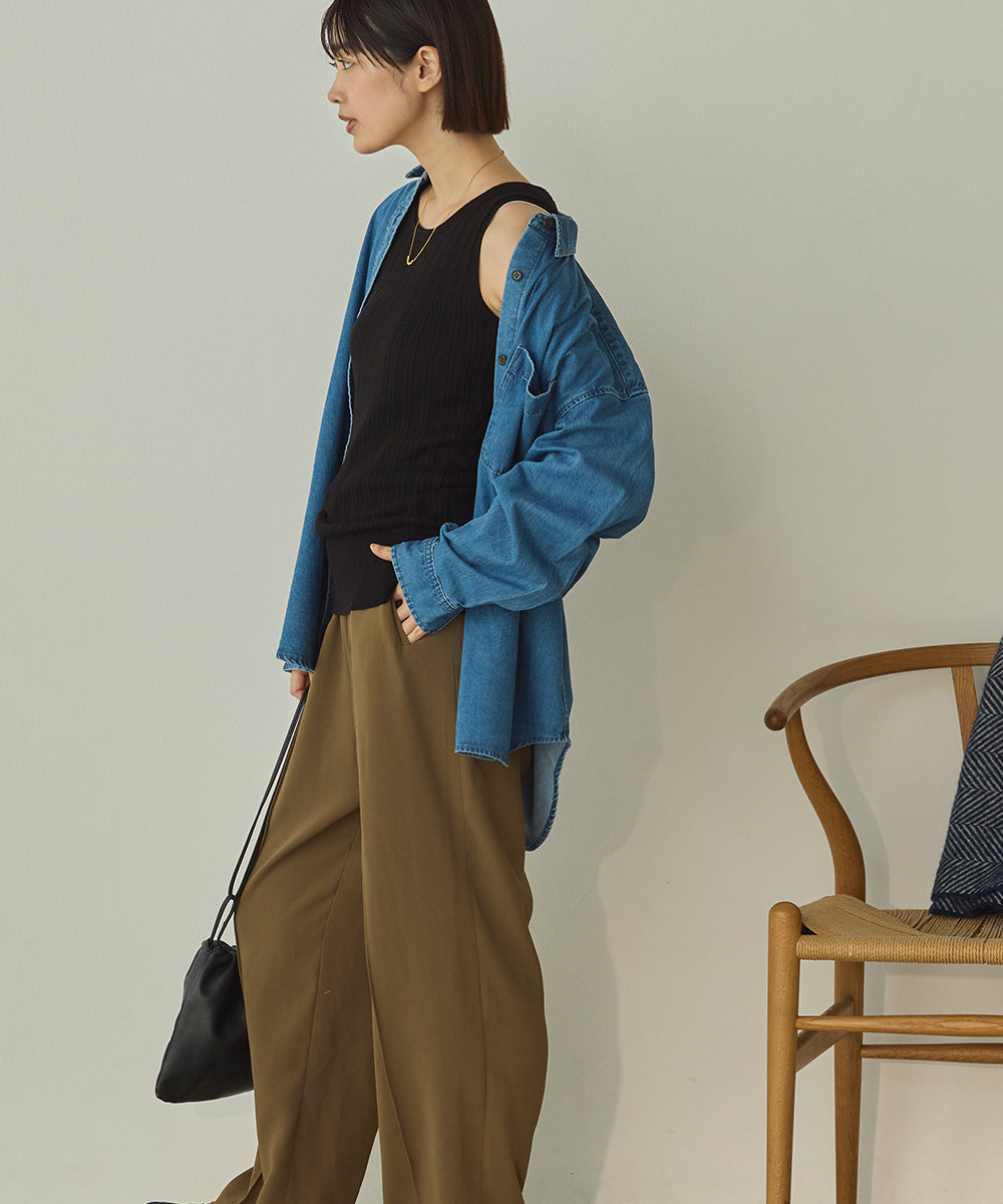 ふんわりコットンランダムリブタンクトップ[1325-5101]