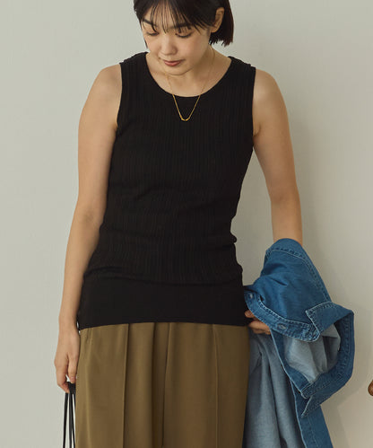 ふんわりコットンランダムリブタンクトップ[1325-5101]