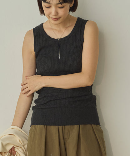 ふんわりコットンランダムリブタンクトップ[1325-5101]