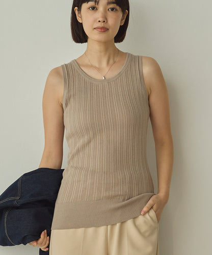 ふんわりコットンランダムリブタンクトップ[1325-5101]