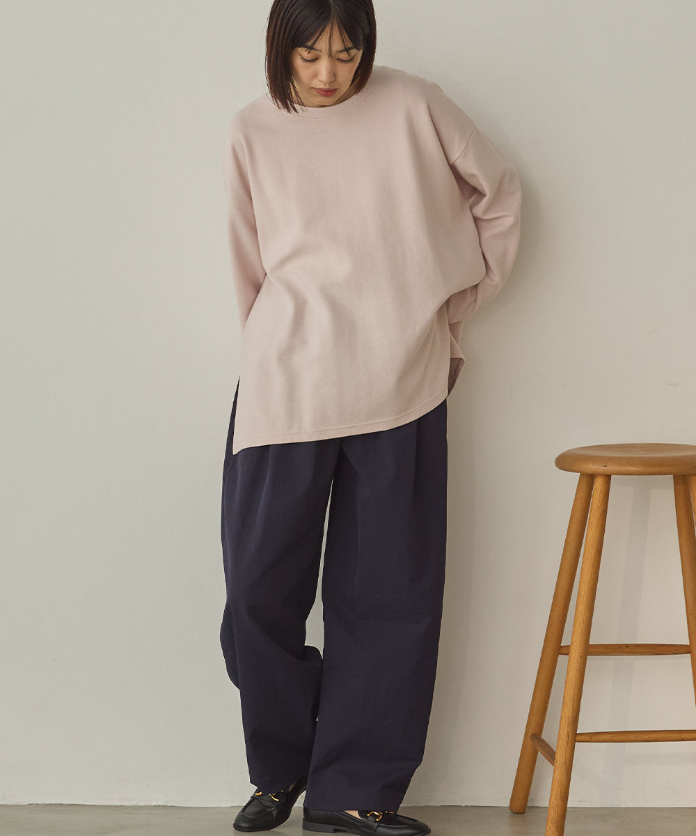 リップルダブルフェイスワイドシルエットTシャツ[1325-6142]