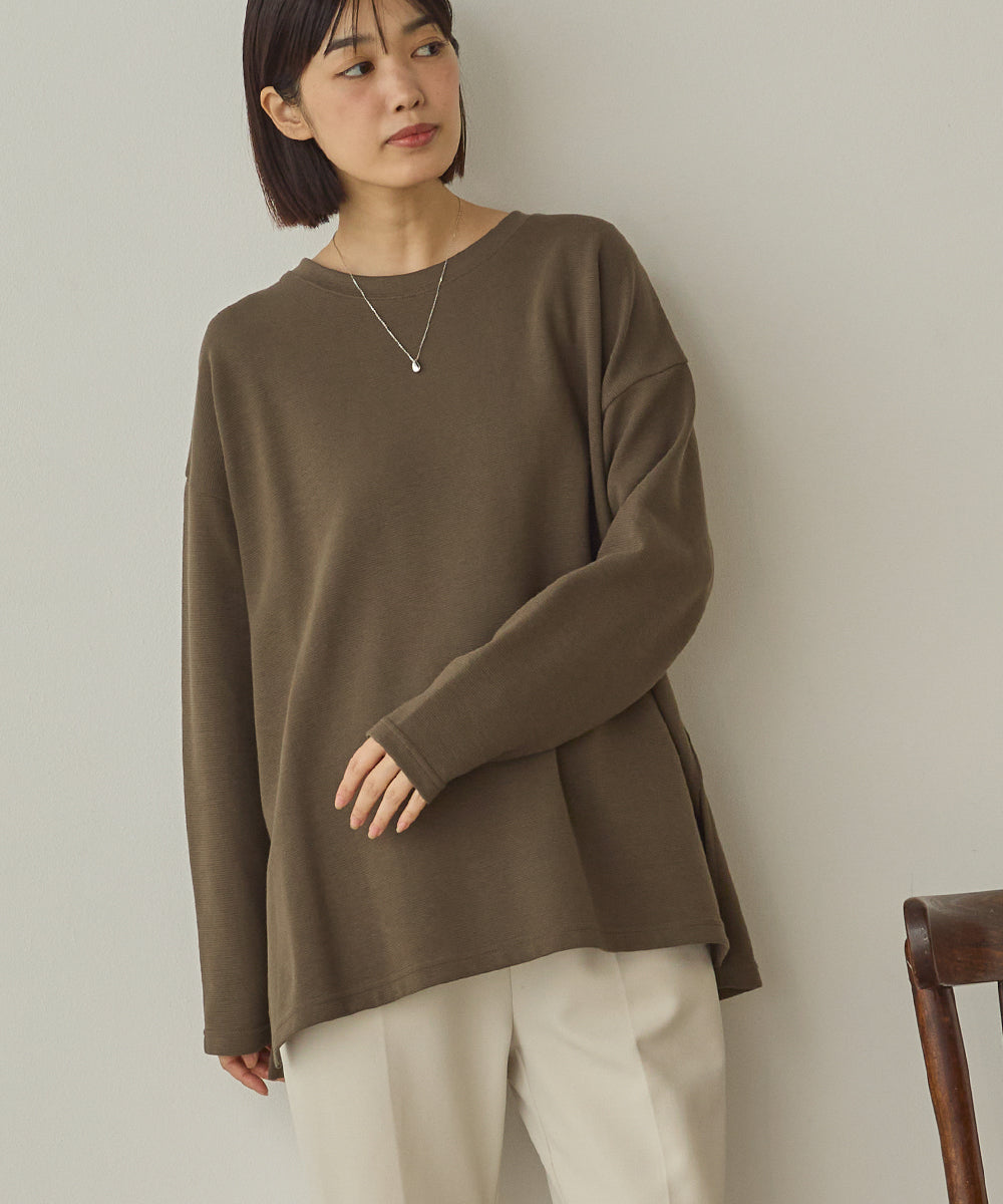 リップルダブルフェイスワイドシルエットTシャツ[1325-6142]