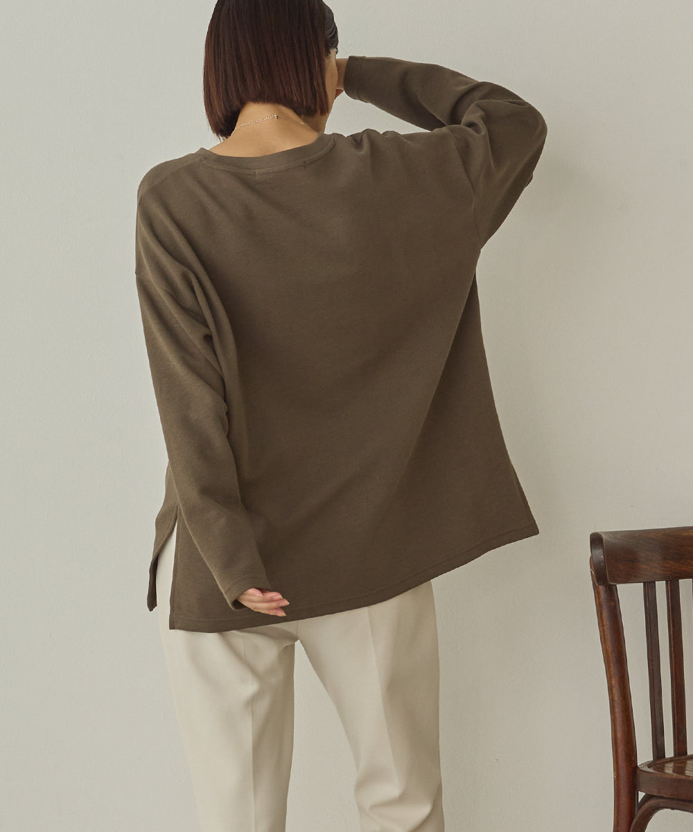 リップルダブルフェイスワイドシルエットTシャツ[1325-6142]