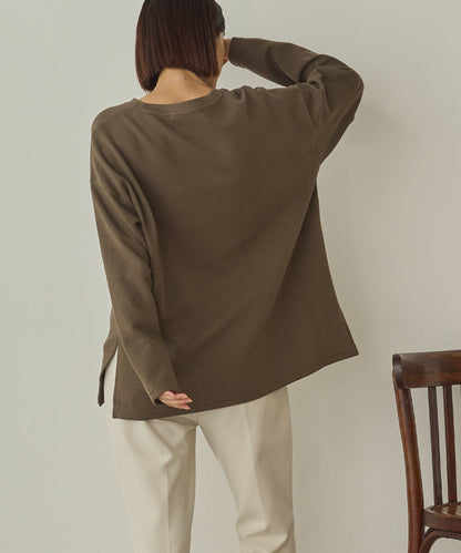 リップルダブルフェイスワイドシルエットTシャツ[1325-6142]