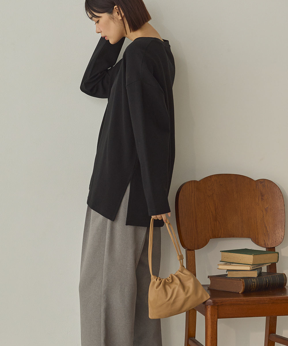 リップルダブルフェイスワイドシルエットTシャツ[1325-6142]