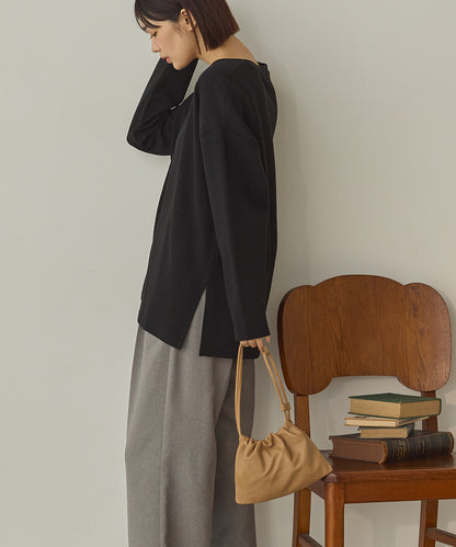 リップルダブルフェイスワイドシルエットTシャツ[1325-6142]