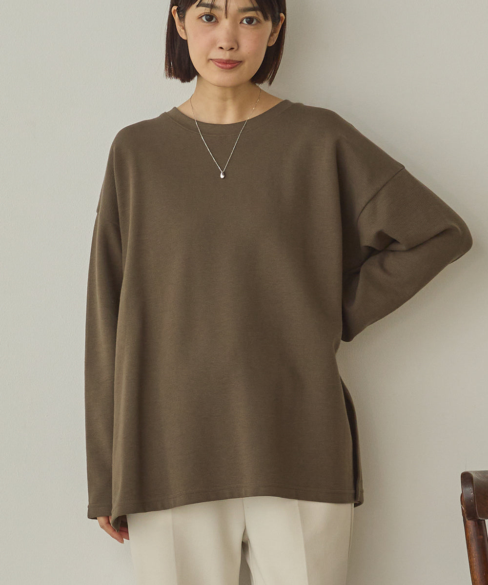 リップルダブルフェイスワイドシルエットTシャツ[1325-6142]