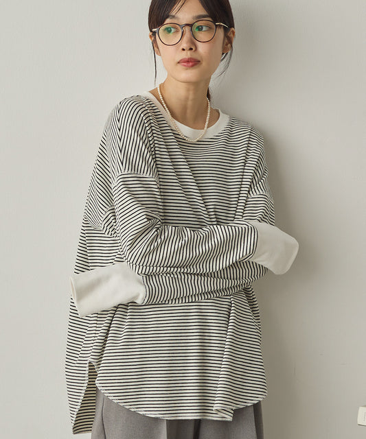 リブ裾ラウンドプルオーバー[1325-6146]