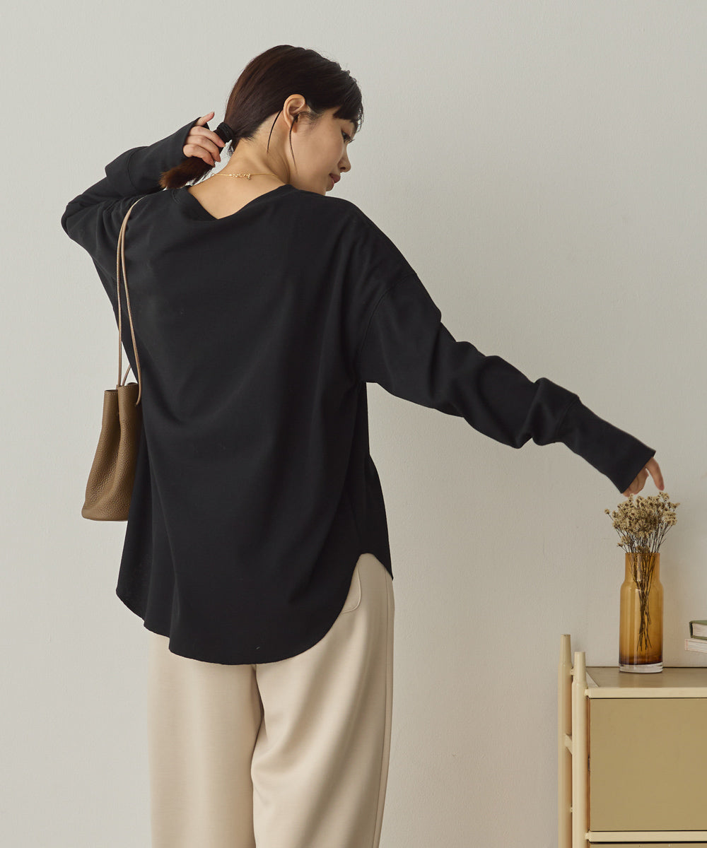 リブ裾ラウンドプルオーバー[1325-6146]