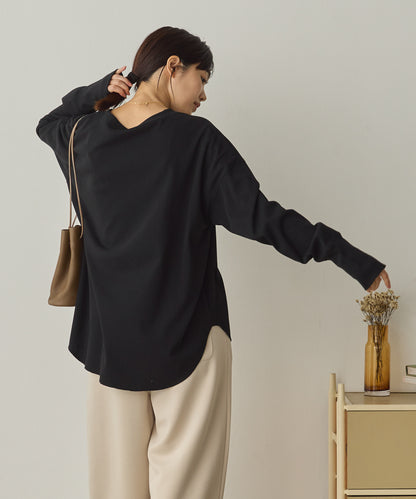 リブ裾ラウンドプルオーバー[1325-6146]