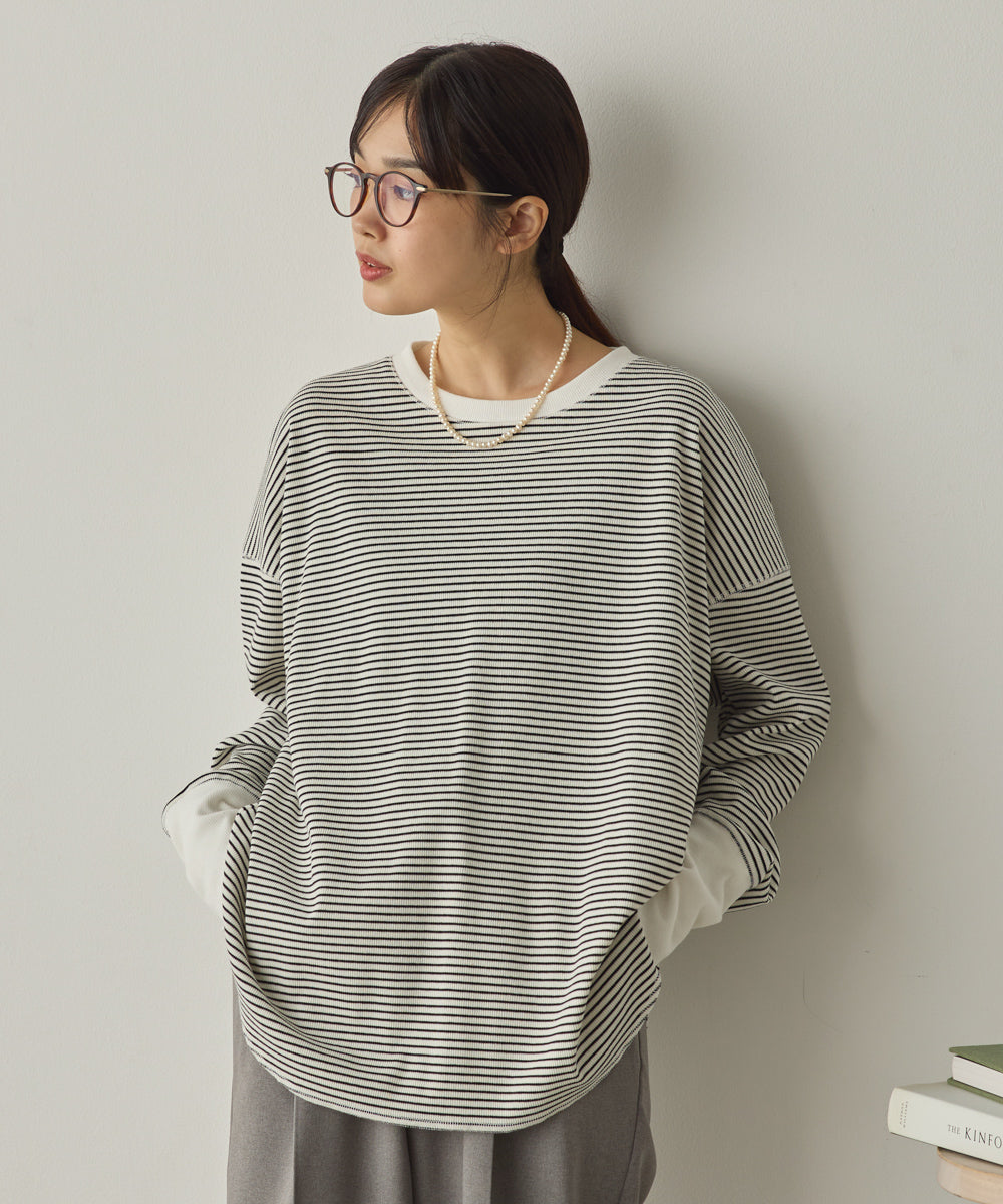 リブ裾ラウンドプルオーバー[1325-6146]
