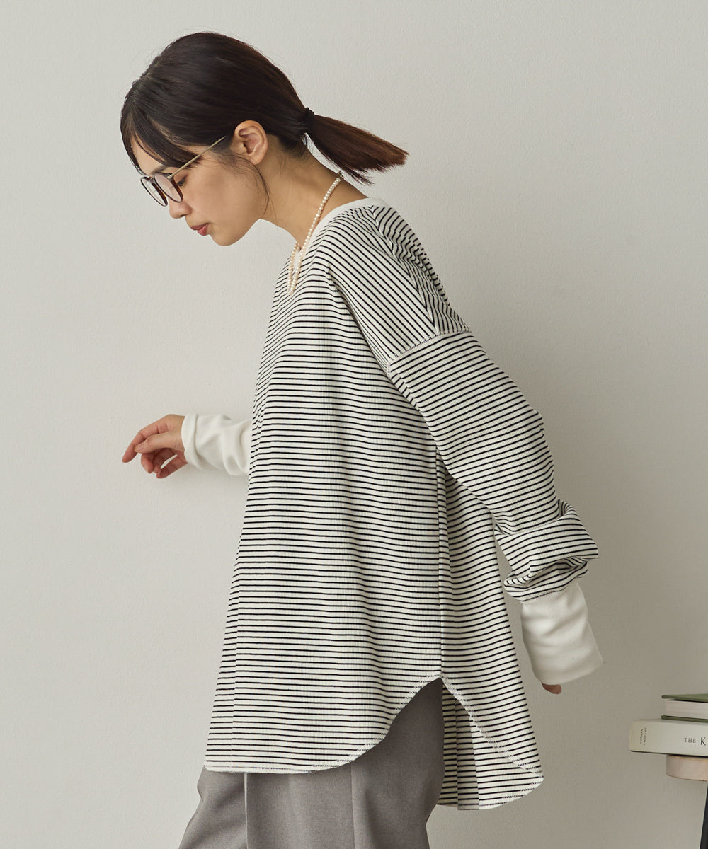 リブ裾ラウンドプルオーバー[1325-6146]