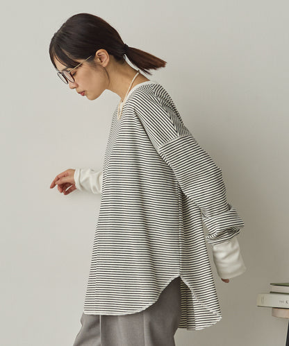 リブ裾ラウンドプルオーバー[1325-6146]