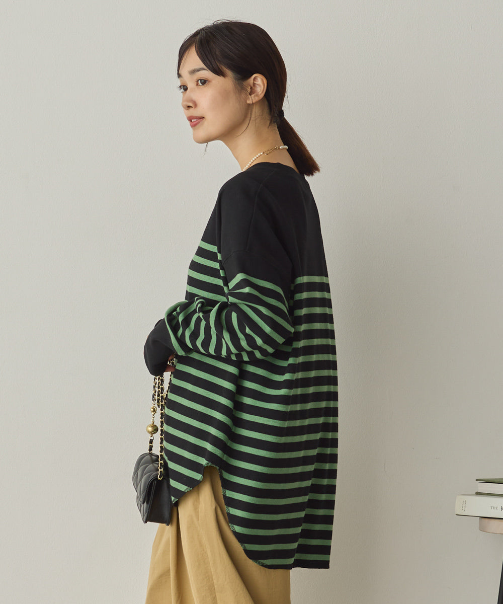 リブ裾ラウンドプルオーバー[1325-6146]