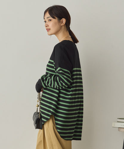 リブ裾ラウンドプルオーバー[1325-6146]