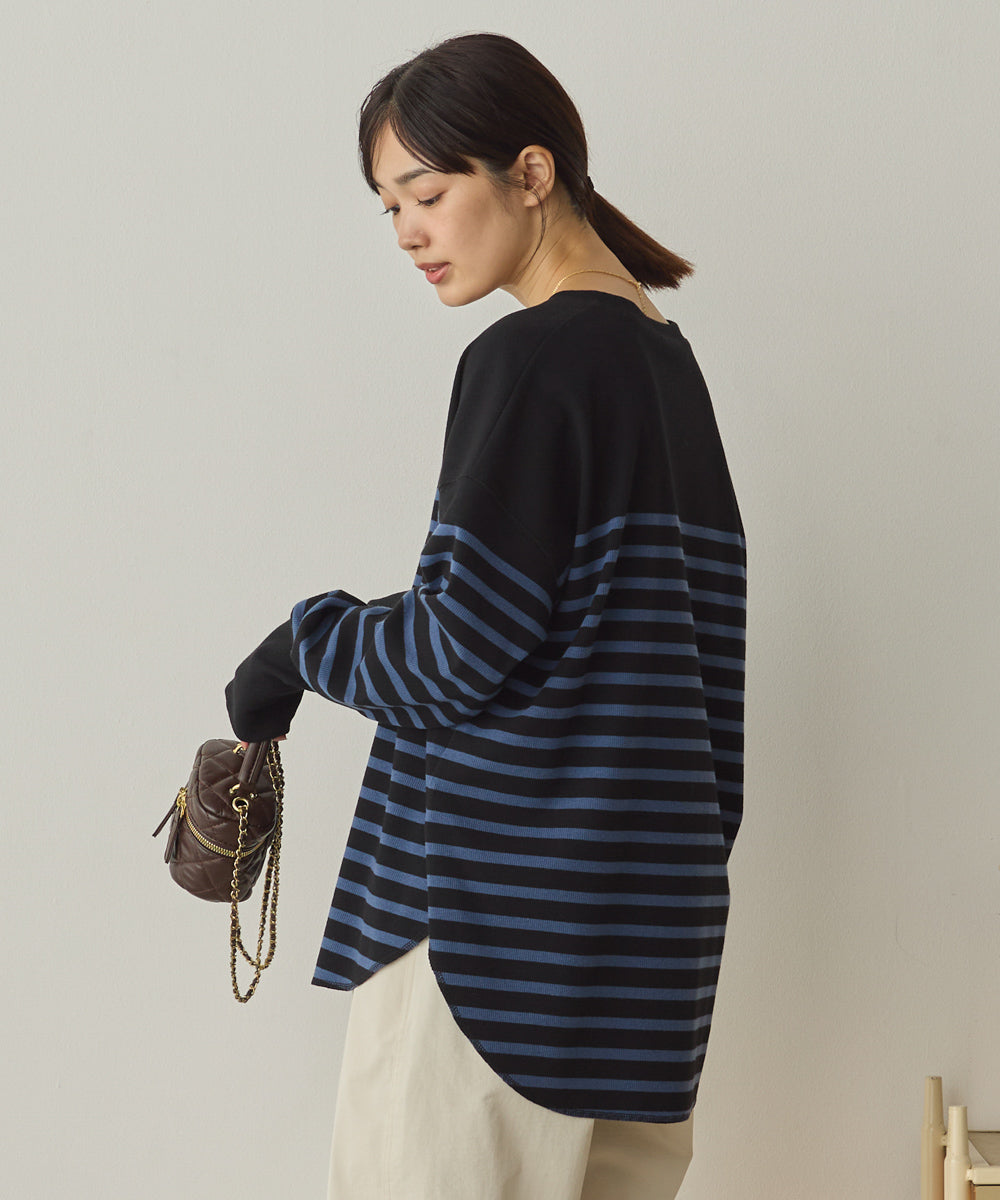 リブ裾ラウンドプルオーバー[1325-6146]