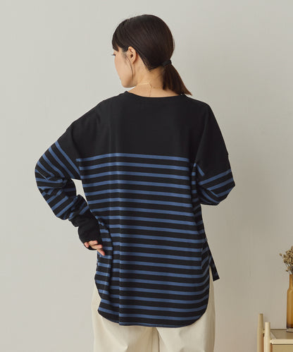 リブ裾ラウンドプルオーバー[1325-6146]