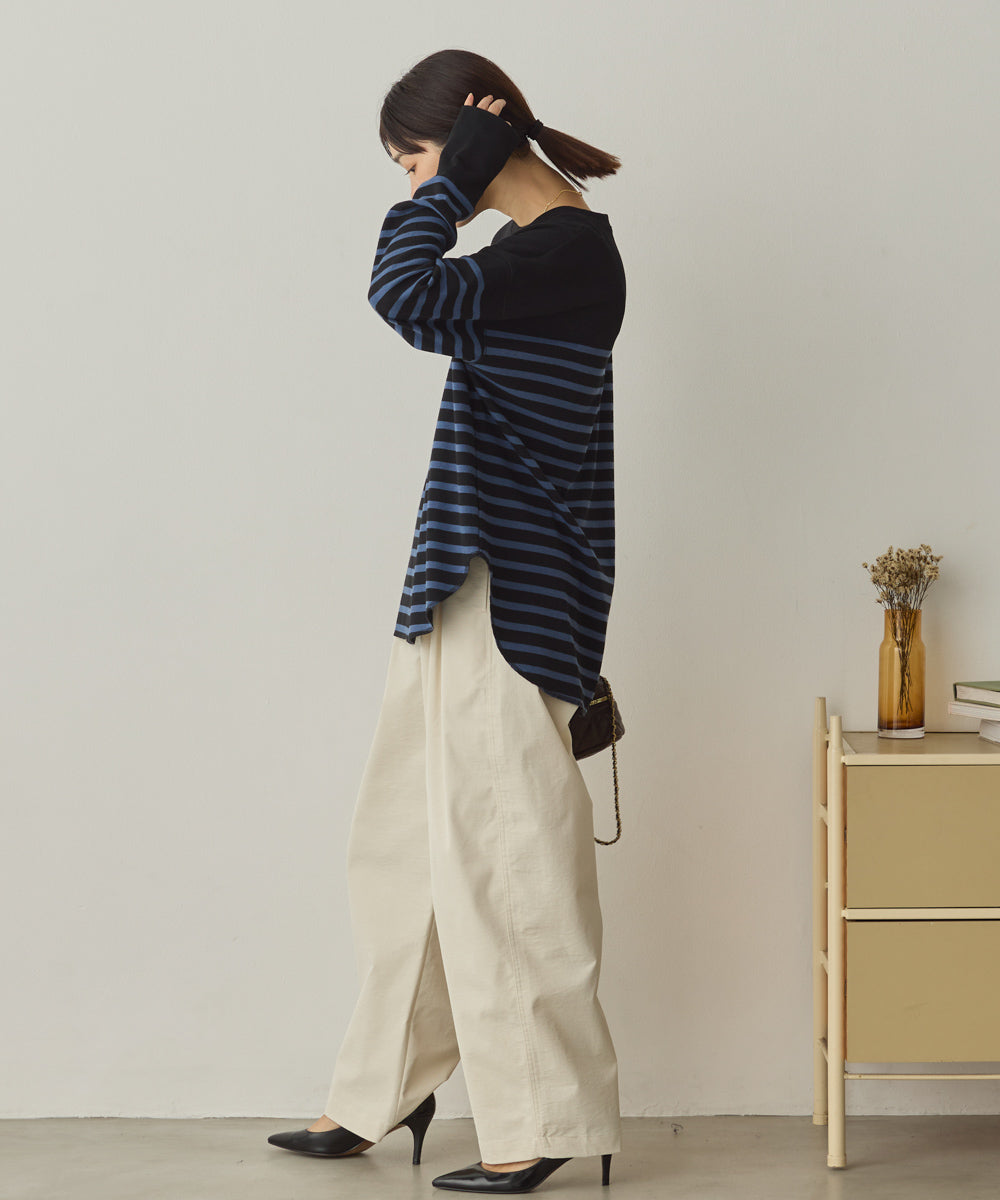 リブ裾ラウンドプルオーバー[1325-6146]