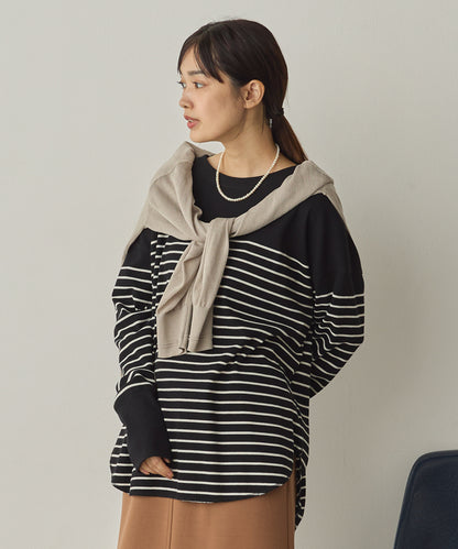 リブ裾ラウンドプルオーバー[1325-6146]