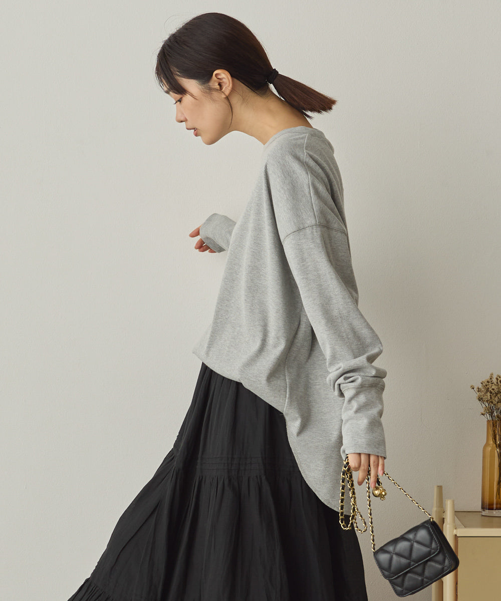 リブ裾ラウンドプルオーバー[1325-6146]
