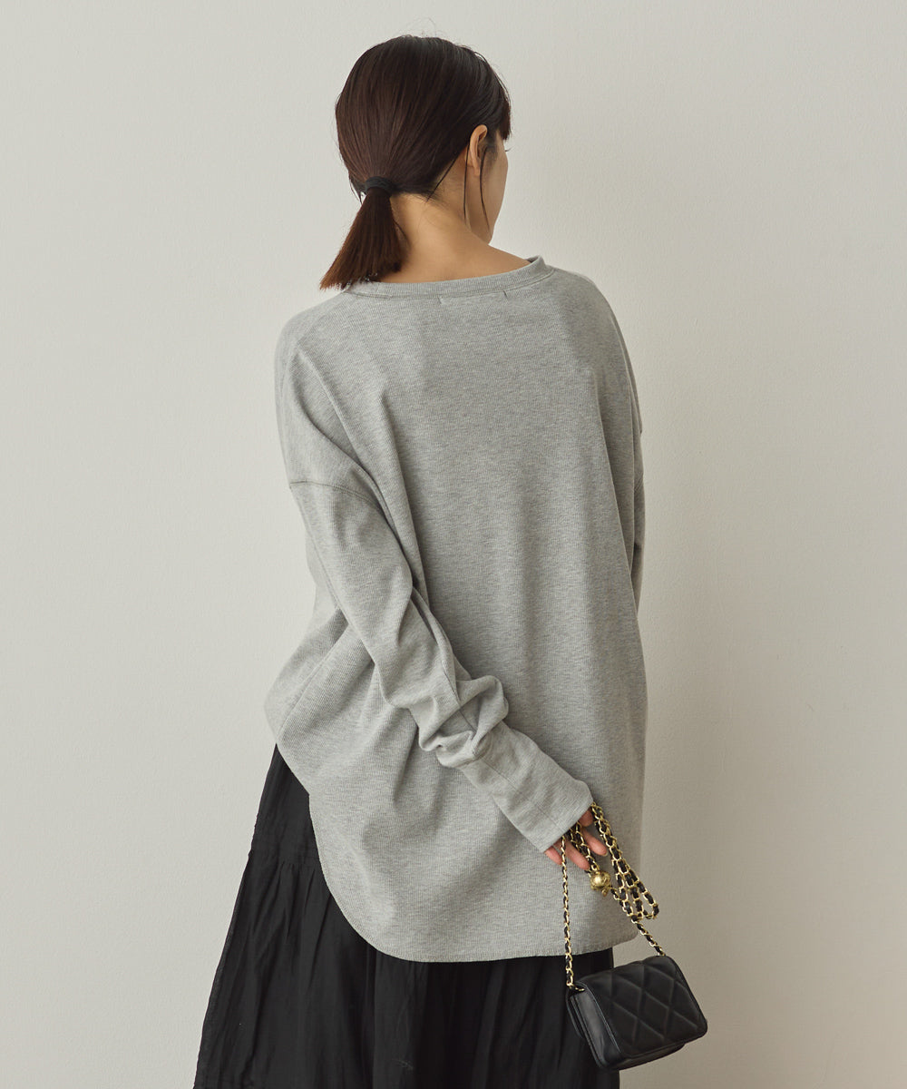 リブ裾ラウンドプルオーバー[1325-6146]