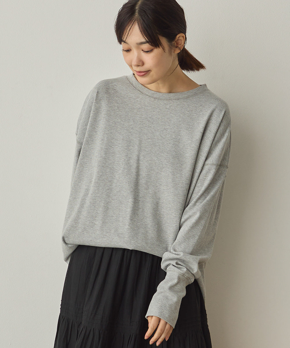 リブ裾ラウンドプルオーバー[1325-6146]