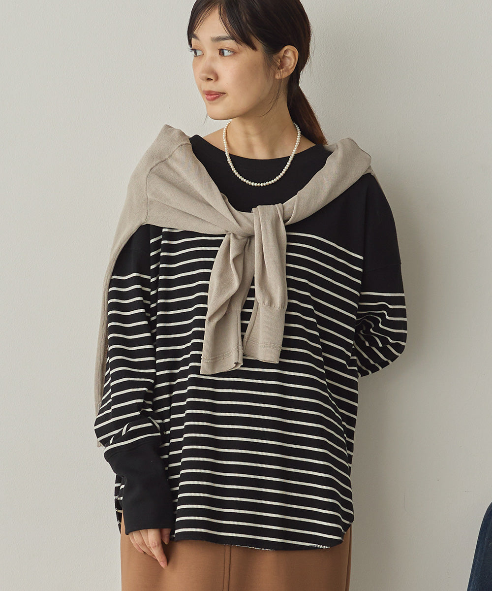 リブ裾ラウンドプルオーバー[1325-6146]