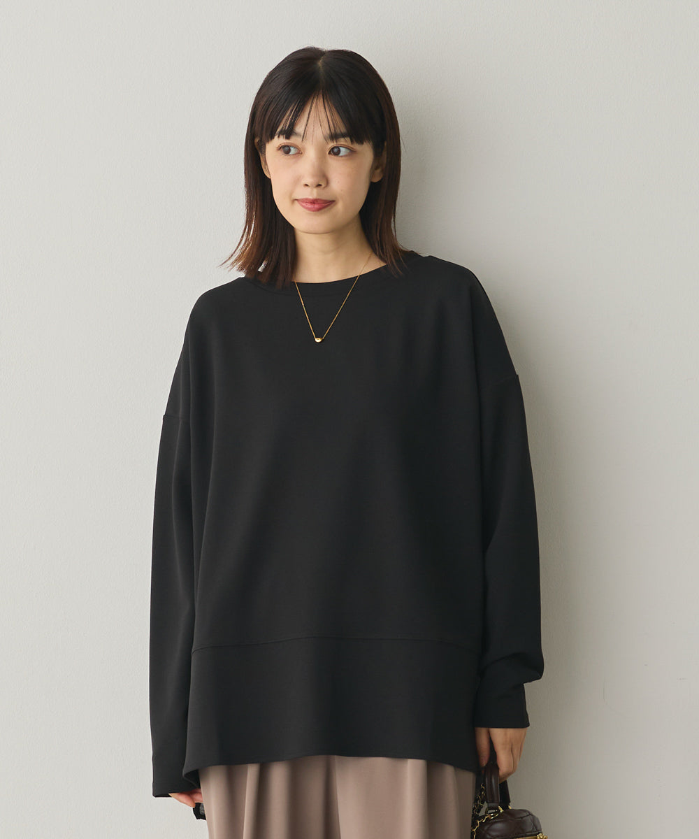 ストレッチカットジョーゼット裾切り替えプルオーバー[1325-6150]