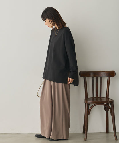 ストレッチカットジョーゼット裾切り替えプルオーバー[1325-6150]