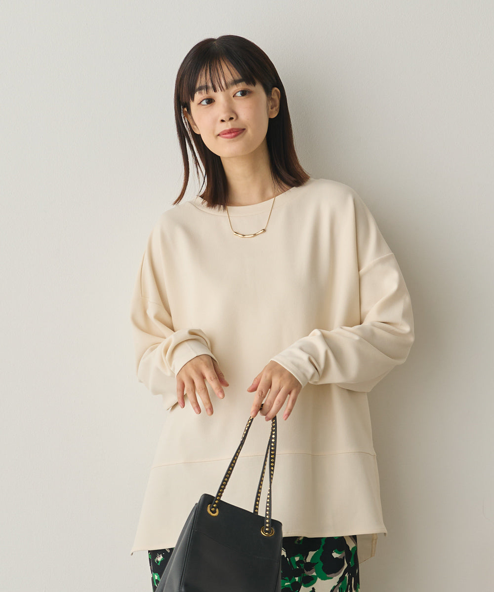 ストレッチカットジョーゼット裾切り替えプルオーバー[1325-6150]