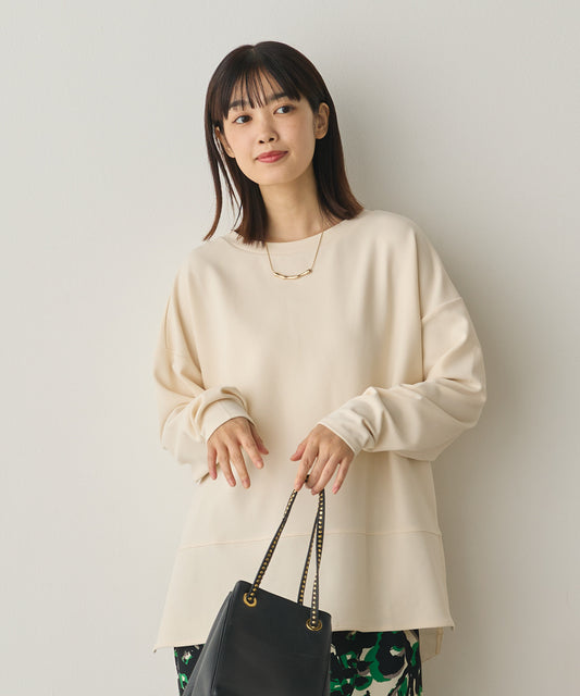 ストレッチカットジョーゼット裾切り替えプルオーバー[1325-6150]
