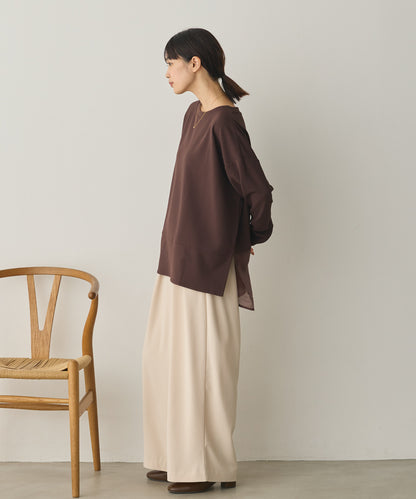 ストレッチカットジョーゼット裾切り替えプルオーバー[1325-6150]