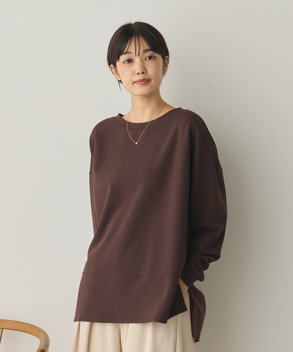 ストレッチカットジョーゼット裾切り替えプルオーバー[1325-6150]