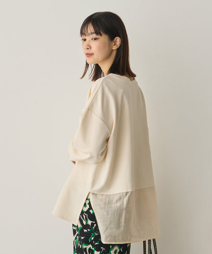 ストレッチカットジョーゼット裾切り替えプルオーバー[1325-6150]