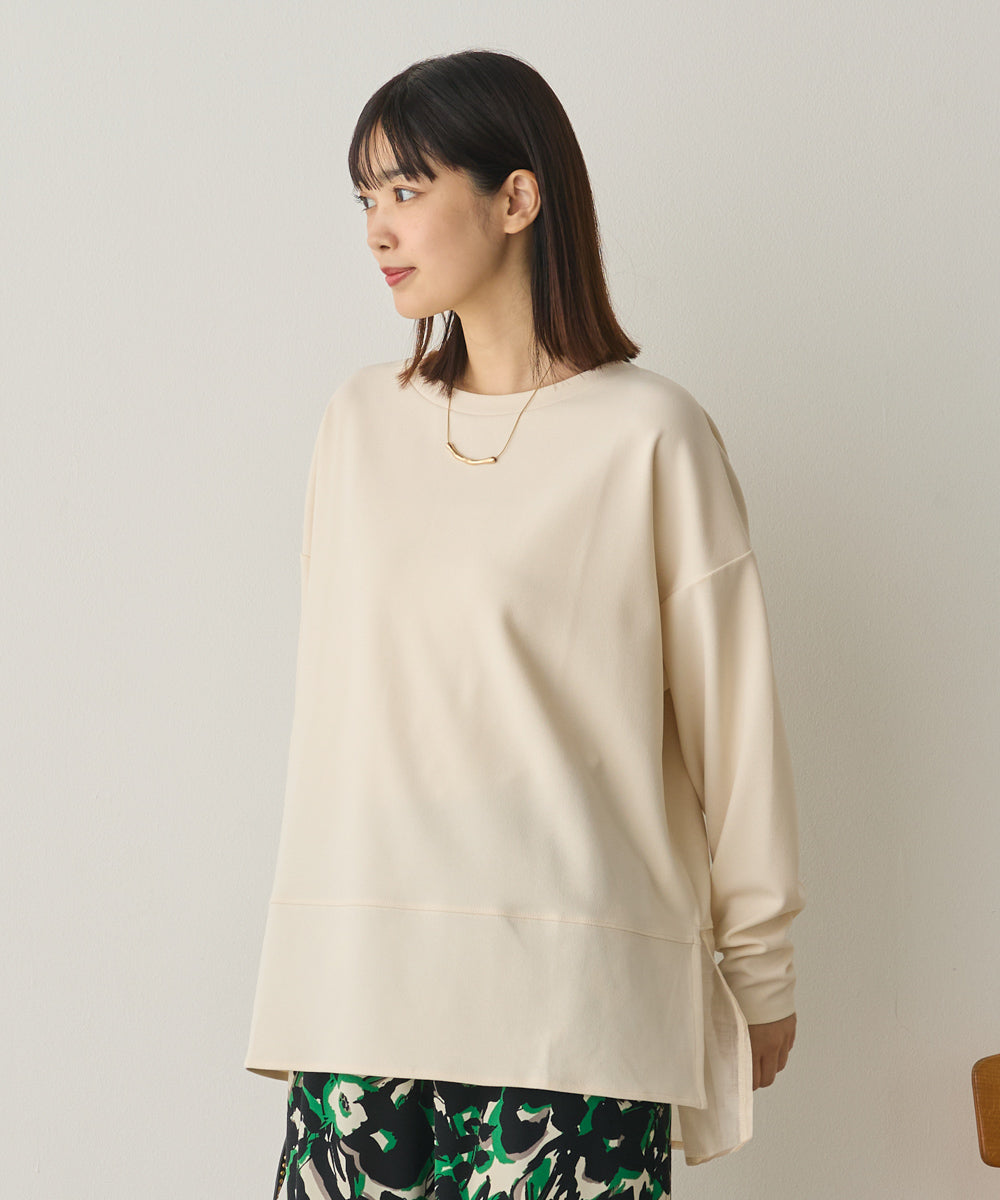ストレッチカットジョーゼット裾切り替えプルオーバー[1325-6150]
