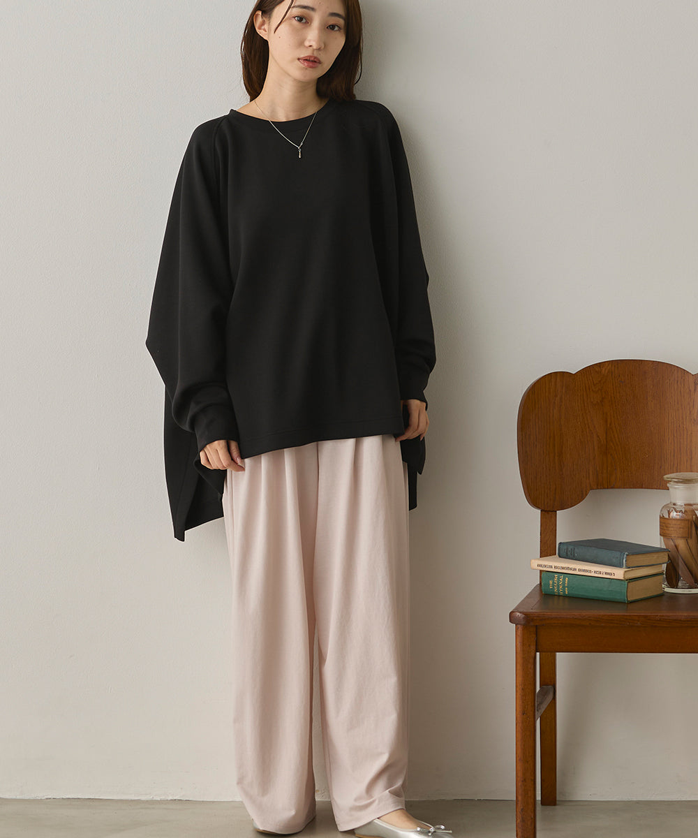 ソフトダンボールニット ワイドシルエット長袖プルオーバー[1325-6151]