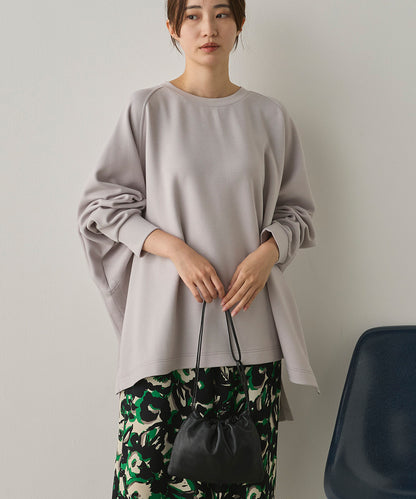 ソフトダンボールニット ワイドシルエット長袖プルオーバー[1325-6151]