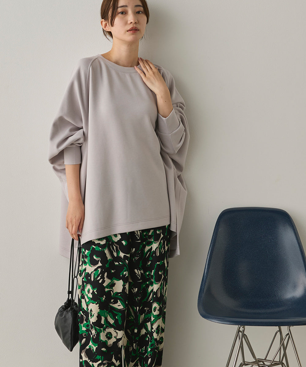 ソフトダンボールニット ワイドシルエット長袖プルオーバー[1325-6151]