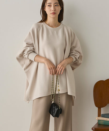 ソフトダンボールニット ワイドシルエット長袖プルオーバー[1325-6151]