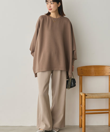 ソフトダンボールニット ワイドシルエット長袖プルオーバー[1325-6151]