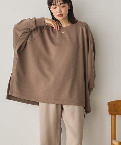 ソフトダンボールニット ワイドシルエット長袖プルオーバー[1325-6151]