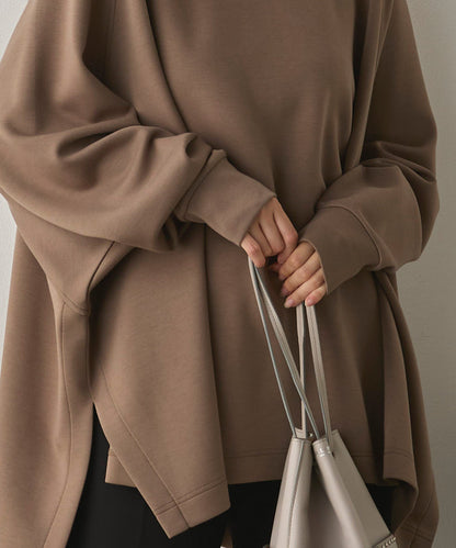 ソフトダンボールニット ワイドシルエット長袖プルオーバー[1325-6151]