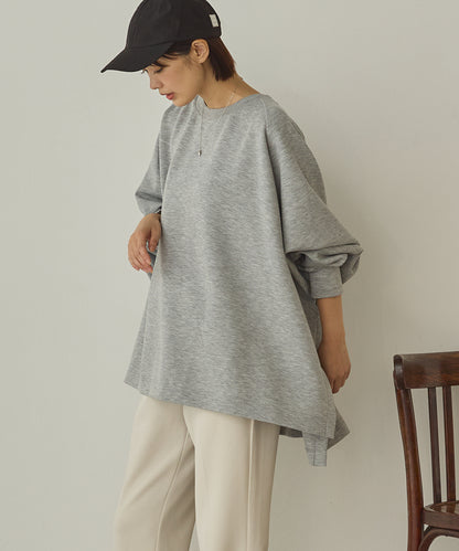 ソフトダンボールニット ワイドシルエット長袖プルオーバー[1325-6151]