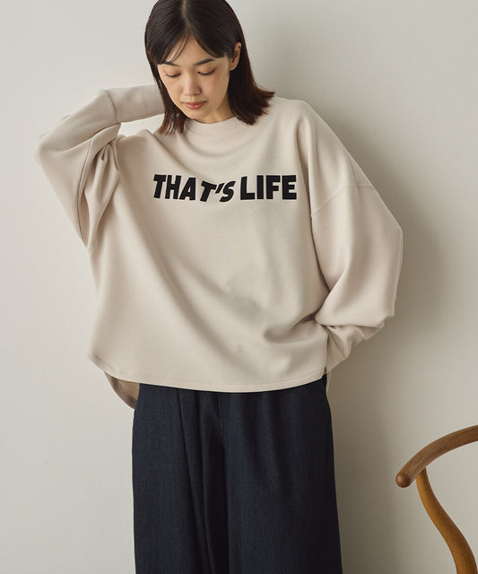 ソフトダンボールニットフロッキープリントボリューム袖プルオーバー[1325-6152]