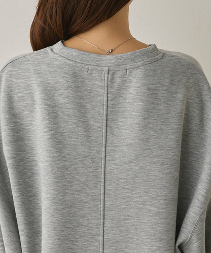 ソフトダンボールニットフロッキープリントボリューム袖プルオーバー[1325-6152]